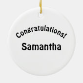 Retro-Abschluss: Abschlussmütze & -gewand Frau Mäd セラミックオーナメント (裏面)