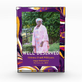 Retro Abstract African Black Mom Retirement Gift フォトブロック (正面)