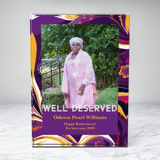 Retro Abstract African Black Mom Retirement Gift フォトブロック