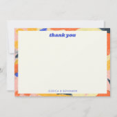 Retro Abstract Botanical Custom Cute Baby Shower サンキューカード (正面)