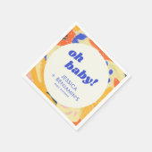 Retro Abstract Botanical Fun Baby Shower Custom スタンダードカクテルナプキン (角)