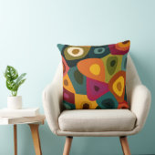 Retro Abstract Color Block Modern Throw Pillow クッション (椅子)