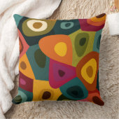 Retro Abstract Color Block Modern Throw Pillow クッション (ブランケット)