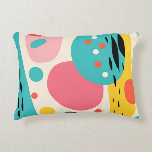 Retro Abstract Forest Pillow アクセントクッション (正面)