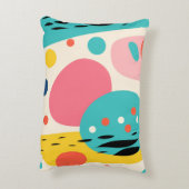Retro Abstract Forest Pillow アクセントクッション (裏面(縦))