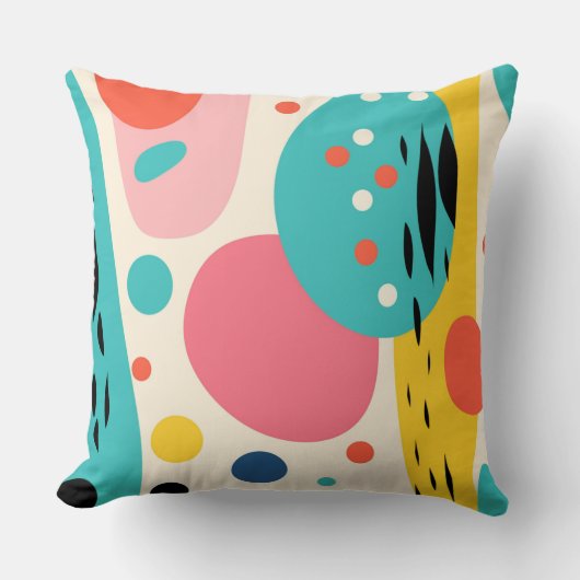 Retro Abstract Forest Pillow クッション (正面)