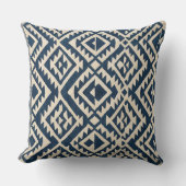 Retro abstract geometric pattern Throw Pillow クッション (正面)