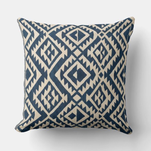 Retro abstract geometric pattern Throw Pillow クッション (正面)