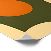 Retro Abstract Organic Shapes Pattern ポスター (角)