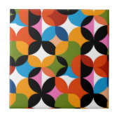 Retro Abstract Pattern Bold Mid Century Modern  タイル (正面)
