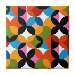 Retro Abstract Pattern Bold Mid Century Modern  タイル
