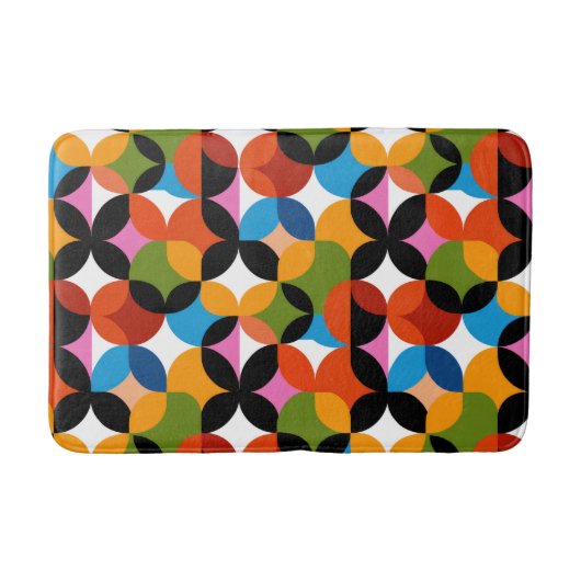 RETRO Abstract Pattern Colorful Mid Century Modern バスマット (正面)