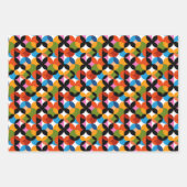 Retro Abstract Pattern Colorful Mid Century Modern ラッピングペーパーシート (正面2)