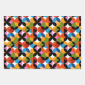 Retro Abstract Pattern Colorful Mid Century Modern ラッピングペーパーシート (正面)