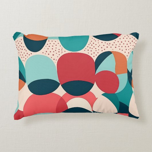 Retro Abstract Pebble Pillow アクセントクッション (正面)