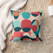 Retro Abstract Pebble Pillow クッション (ブランケット)
