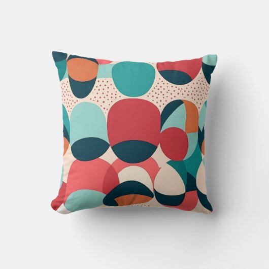 Retro Abstract Pebble Pillow クッション (正面)
