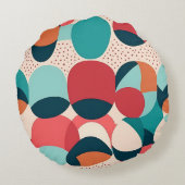 Retro Abstract Pebble Pillow ラウンドクッション (裏面)