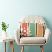 Retro abstract shape boho art ランバークッション (椅子)