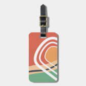 Retro abstract shapes, colorful artwork ラゲッジタグ (正面縦)