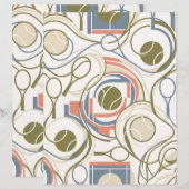 Retro Abstract Tennis Rackets Scrapbook Paper (正面/裏面)