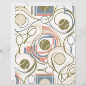 Retro Abstract Tennis Rackets Scrapbook Paper (裏面)