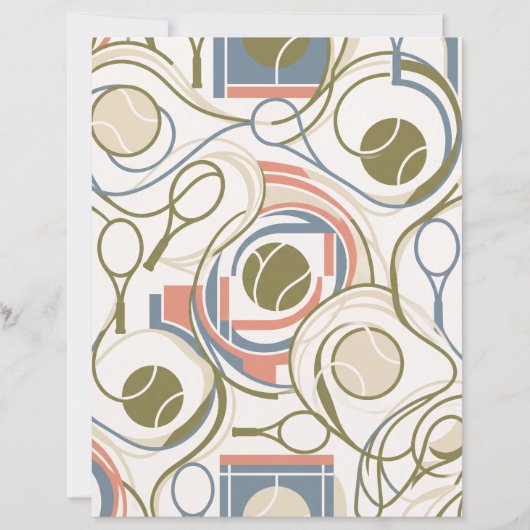 Retro Abstract Tennis Rackets Scrapbook Paper (正面)