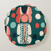 Retro Abstract Totem & Pod Pillow ラウンドクッション (裏面)