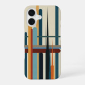 Retro Abstract Vertical Bars iPhone 16ケース (裏面)