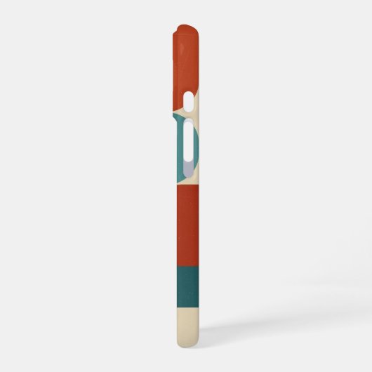 Retro Abstract Vertical Composition iPhone 16ケース (左側面)