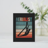 Retro Acrobat Aerial Silks Girl Aerialist ポストカード (スタンド正面)