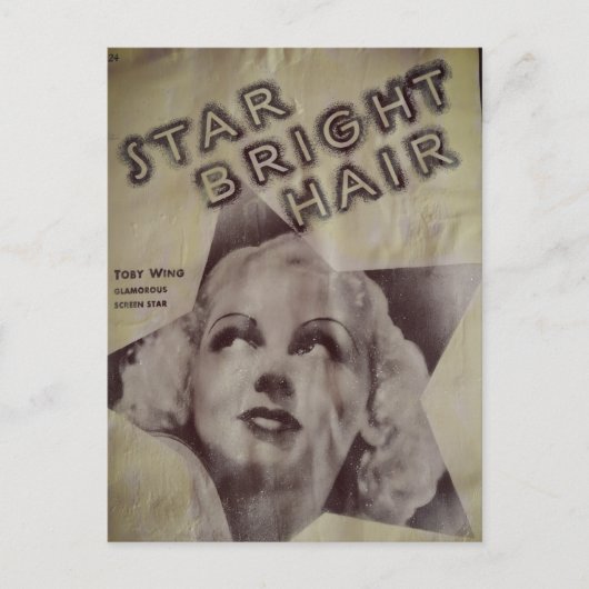 Retro Ad Star Bright Hair Postcard ポストカード (正面)