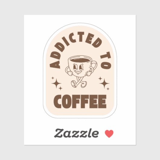 Retro Addicted to Coffee シール (シート)