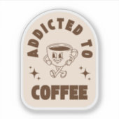 Retro Addicted to Coffee シール (正面)