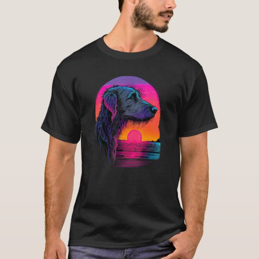 Retro Aesthetic Irish Wolfhound Dog Tシャツ (正面)