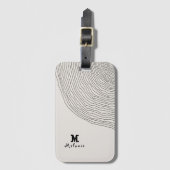 Retro aesthetic stripes minimal Monogram ラゲッジタグ (正面縦)