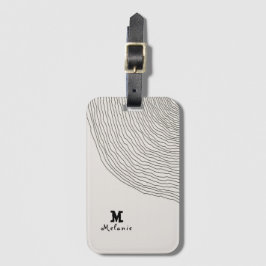 Retro aesthetic stripes minimal Monogram ラゲッジタグ