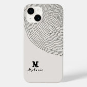 Retro aesthetic stripes minimal Monogram Case-Mate iPhoneケース (裏面)