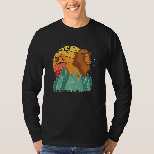 Retro Africa Safari Animal  Forest Nature Birds Li Tシャツ (正面)