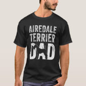 Retro Airedale Terrier Dad Papa Father s Day Dog S Tシャツ (正面)