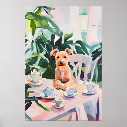 Retro Airedale Terrier Poster, Airedale Terrier ポスター (正面)