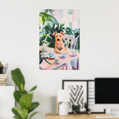 Retro Airedale Terrier Poster, Airedale Terrier ポスター (ホームオフィス)