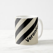 Retro Alabaster Three Stripes with Name コーヒーマグカップ (正面右)