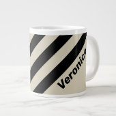 Retro Alabaster Three Stripes with Name ジャンボコーヒーマグカップ (正面右)