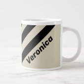 Retro Alabaster Three Stripes with Name ジャンボコーヒーマグカップ (右)