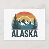 Retro Alaska Sunset Adventure  ポストカード (正面)