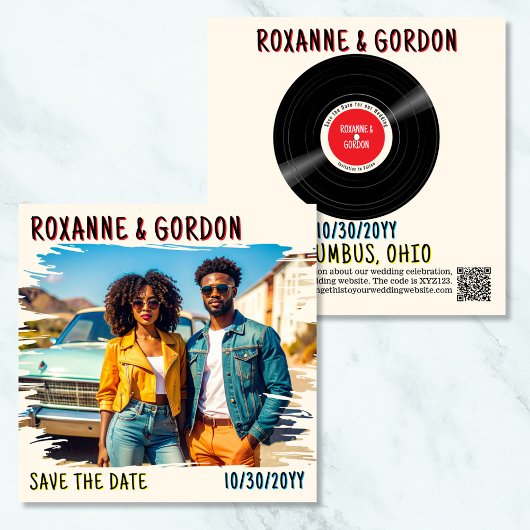 Retro Album Cover Vinyl Record Save the Date セーブザデート