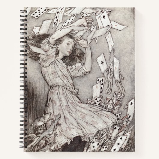 Retro Alice Falling Cards Victorian Design ノートブック (正面)