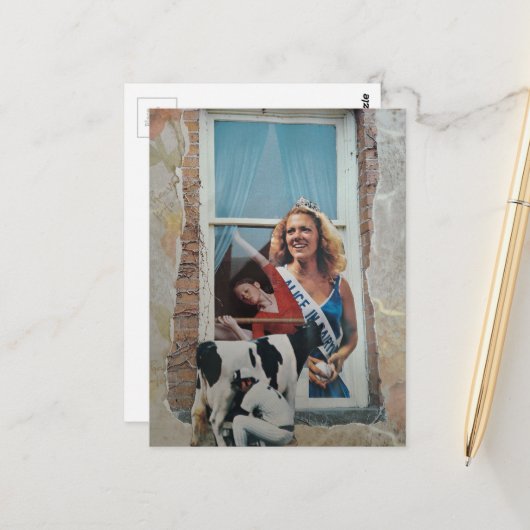 Retro Alice in Dairyland Collage  ポストカード (正面/裏面インサイチュ)