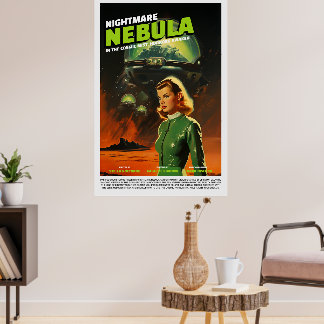 Retro Alien Sci-Fi Movie Inspired Wall Poster ポスター